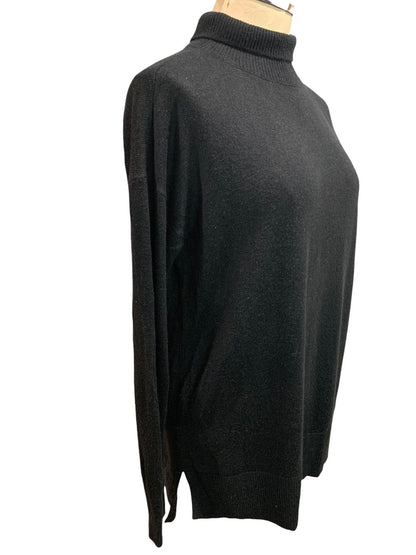 XS Loft Woments Black Turtleneck Sweater Tunic Length