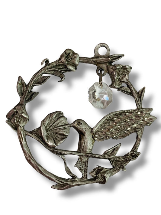 Spoontiques Pewter Ornament Suncatcher Prism Hummingbird 3" #2354