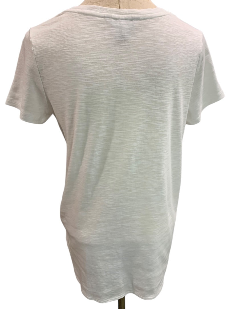 Medium Tommy Bahama Womens White Tshirt Tunic Hi Lo Hem