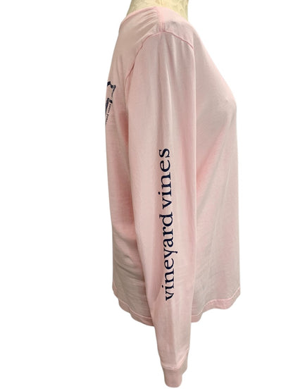 Large Vineyard Vines Womens Pink Long Sleeve Tshirt Single Pocket
