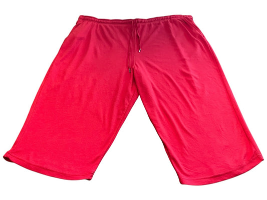6X 42/44 Woman Withing Elastic Waist Drawstring Knit Capri Pants Red