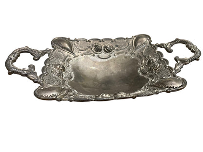 Godinger Silver Art Co 8" Footed Dish With Handles Silverplate