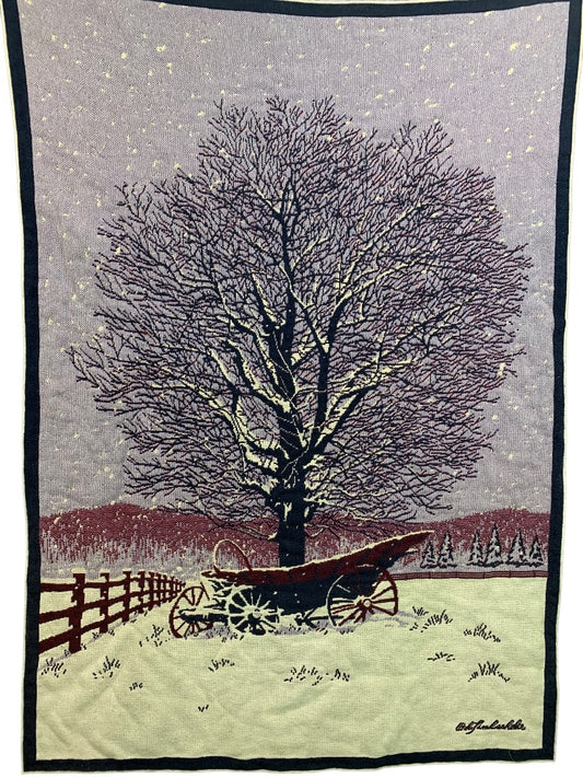Vintage Woven Throw Blanket Bob Timberlake Winter 66" x 50"