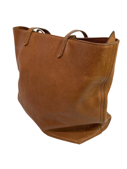 Madewell Brown Leather Transport Tote Shoulder Bag Zip Top Style J1952