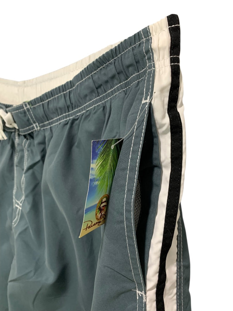 4X Panama Jack Mens New Swim Trunks Gray Bathing Suit