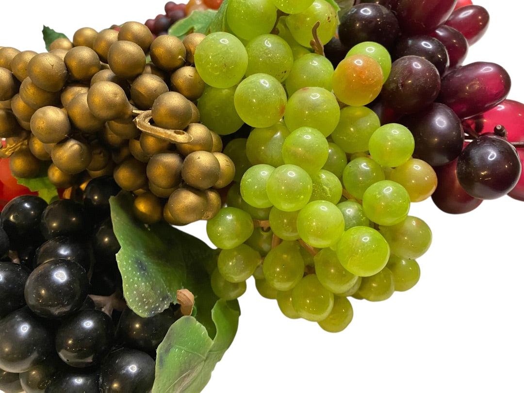 Vintage Fake Fruit 11 Bunches of Rubber Grapes Assorted Crafting