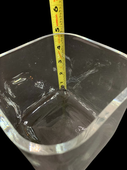 Crate & Barrel Clear Glass Vase 4.75" Cube