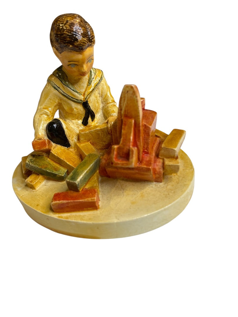 1979 Sebastian Miniatures Figurine Signed Numbered Building Days Boys 3"