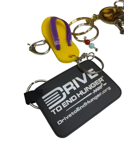 Set of 13 Key Rings Keychains Assorted Novelty Flip Flop Car Toyota