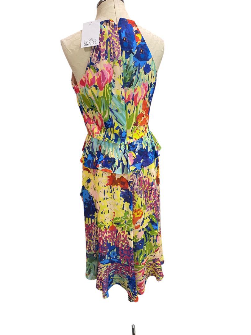 Size 6 Badgley Mischka Belle New Faith Dress Royal Multicolor Floral MSRP $199
