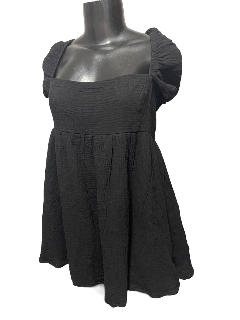 Size 12 Princess Polly 100% Cotton Lorna Romper Black New Off Shoulder