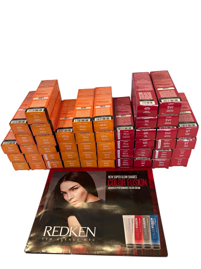 Lot of 48 Redken Color Fusion Hair Colors 2.1 oz New Fashion Copper Gold Brown Reds
