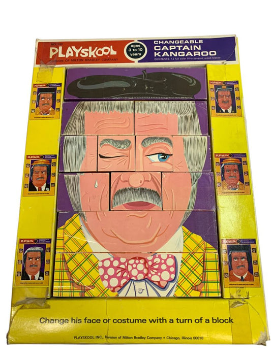 Playskool Vintage Changeable Puzzle Blocks Captain Kangaroo No 290