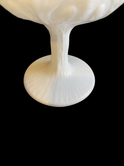 Vintage FTD Milkglass Planter Goblet Embossed Oak 6.5"h