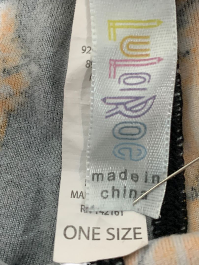 One Size LulaRoe Womens Leggings 3 Pair Assorted Orange Black