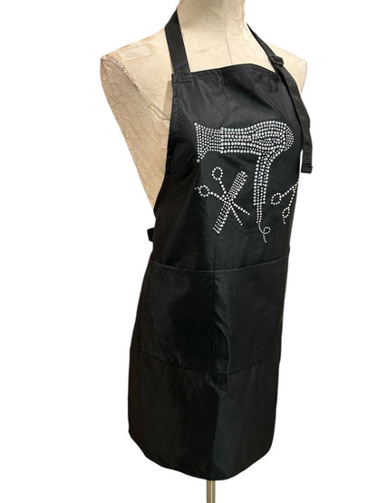 Hair Stylist Apron Embellished New Pockets Black Backed Lined