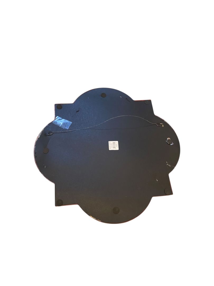 Wall Mirror Quatrefoil Moroccan Style Black Finish 30" x 30"