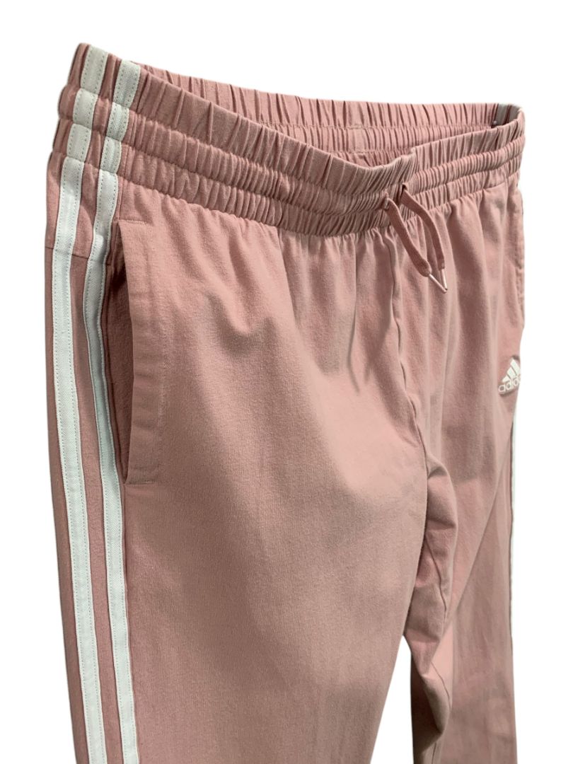 Size XL Adidas Womens Jogger Pants Pockets Pink 3 Stripe