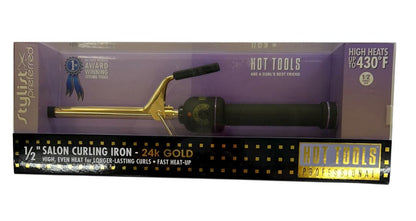 Hot Tools Professional Hair Curling Iron 1/2" 1103 Spring Gold Salon Beauty New