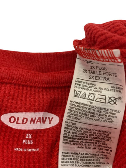 Size 2X Old Navy Plus Womens Red Thermal Shirt Pullover Crewneck