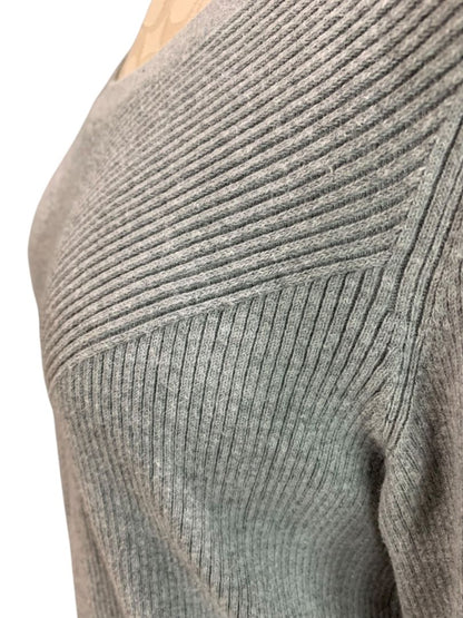Size Large Talbots Womens Gray Sweater Ribbed Cotton Blend