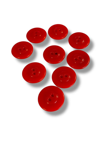 Set of 9 Midcentury Red Plastic Buttons Sailboat Craft Sew .9" Diameter