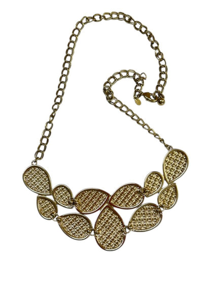 Premier Designs Statement Necklace Black Goldtone 20" Lays Flat