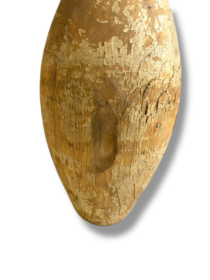 1950s Brunswick Balke Collender King Red Crown Bowling Pin 15.5" Turned Wood Chippy