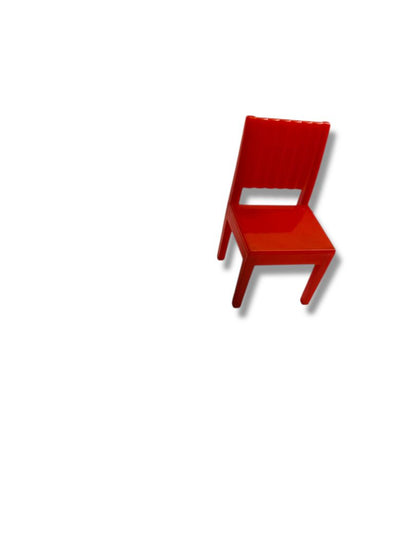 Vintage Dollhouse Miniature Plastic Red Chair Retro 2.25"h