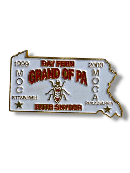 1999 Grand of PA Lapel Pin Ray Fern Ruth Snyder 1.25"
