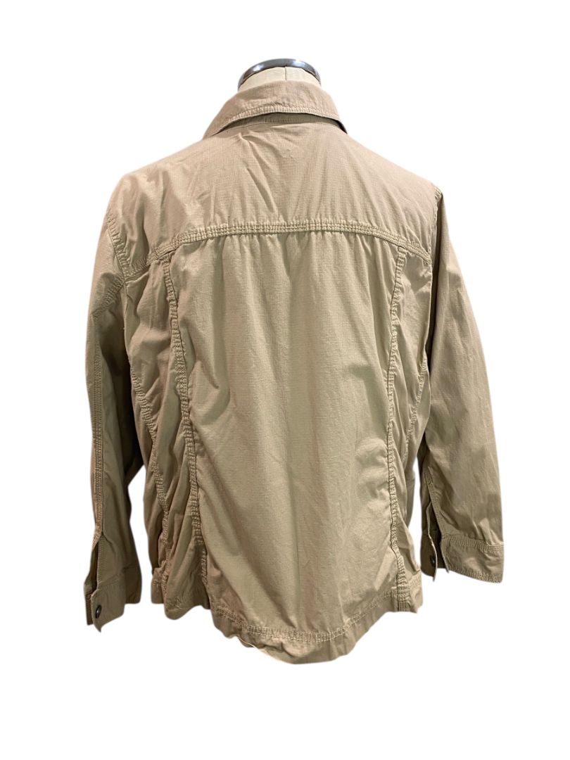 Size 2X Croft & Barrow Womens Tan Lightweight Full Zip Jacket Safari Style