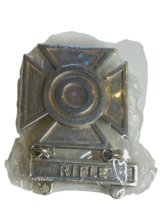 Vintage US Army Marksman Qualification Badge Pin Sterling Rifle Bar 1.5"