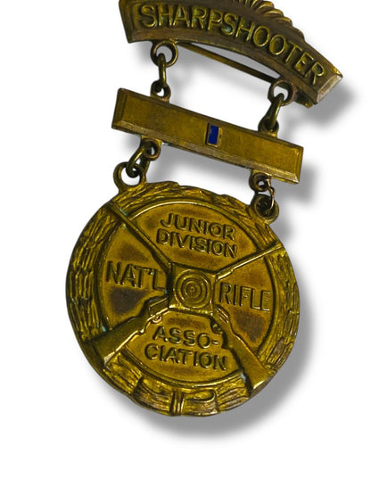 Vintage NRA Sharpshooter Junior Division Badge Pin Medal 2.25" Blackinton