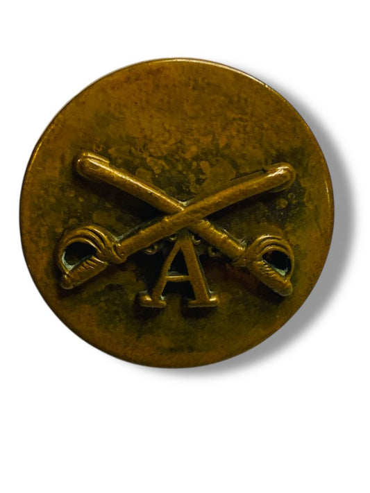 Vintage US Military Artillery Pin Screwback "A" 1" Diameter Aircraft Metal