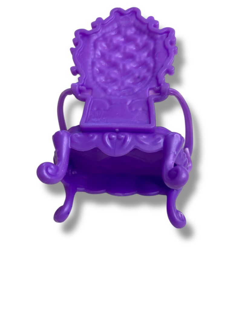 Purple Plastic Dollhouse Miniature Arm Chair 3" Ornate