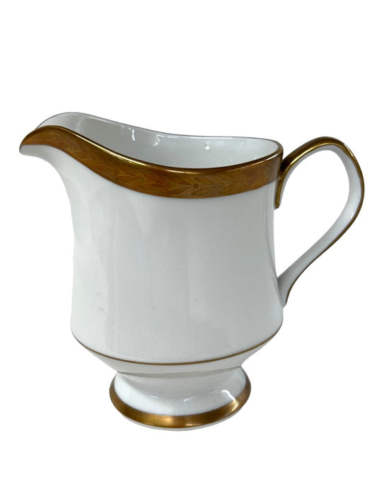 Sango Royalty Pattern White Gold Trim Leaf Creamer 1970s