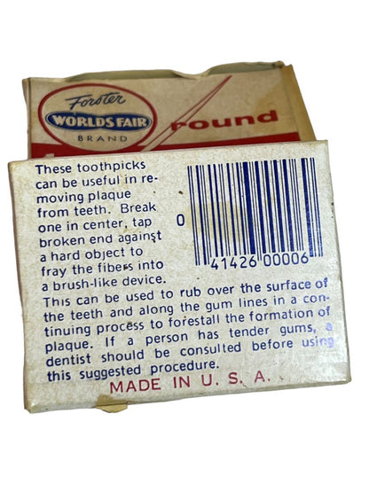 Forster World’s Fair Toothpicks red box Maine USA