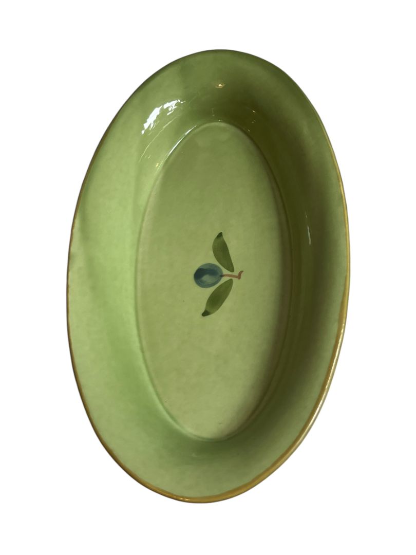 Crate & Barrel Italian Pottery Olive Serving Set