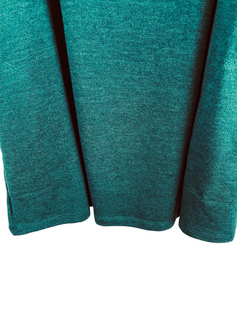 1X Attitudes by Renee Blue Green Cold Shoulder Cowl Neck Sweater