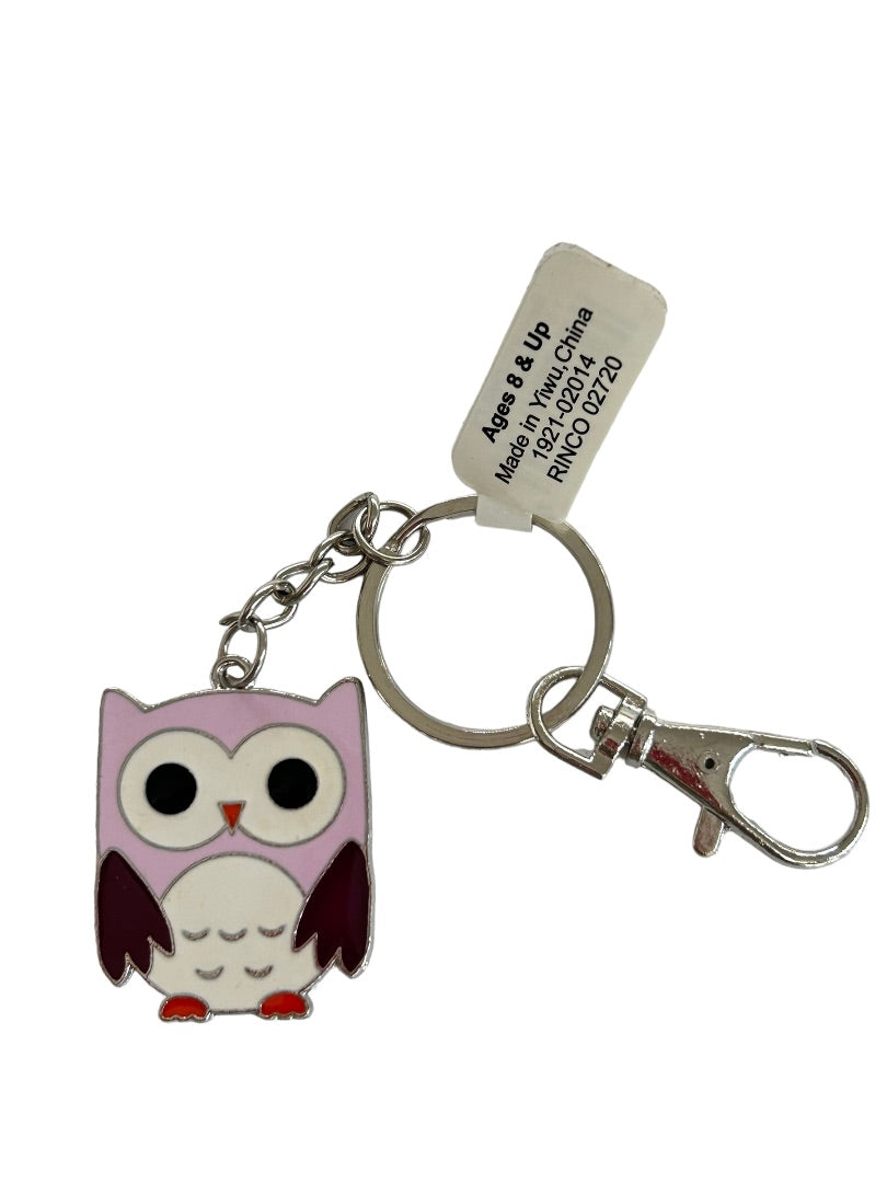 Owl Keychain Key Ring Clip Enameled Metal Owl Keychain