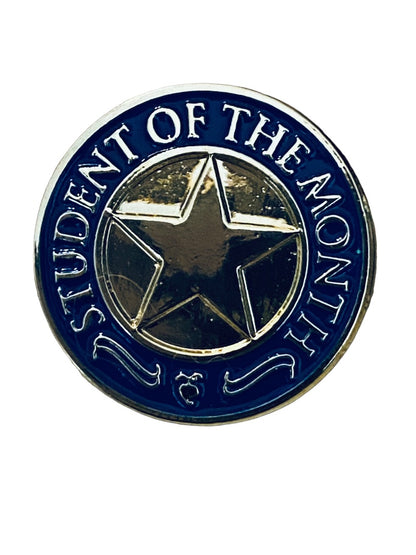 "Student of the Month" Goldtone and Blue Lapel Pin Star .75" Diameter