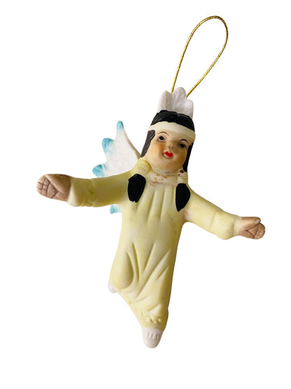 House of Lloyd Native American Angel Porcelain Ornament Holiday Christmas 4" Around the World Collection