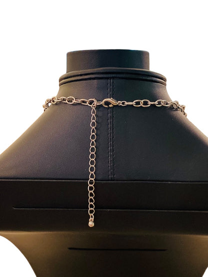 Silvertone Necklace Pink and Mauve Acrylic Faceted Beads 16-19" with 3" Drop