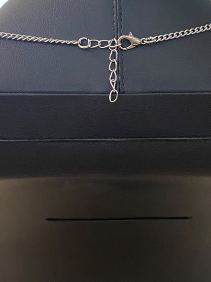 Silvertone 22" Necklace Coral Acrylic Beaded Attached Pendant Necklace