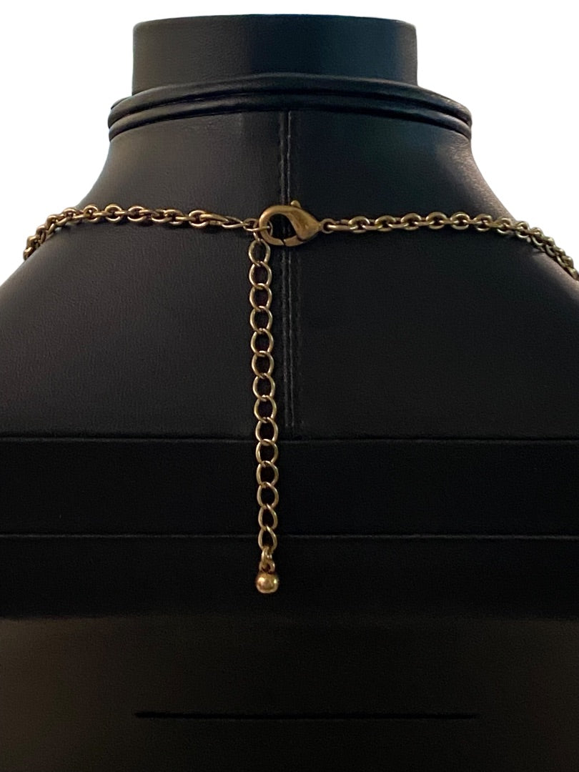 Goldtone Tassel Butterfly 31" Necklace 3.75" Drop Lobster Clasp