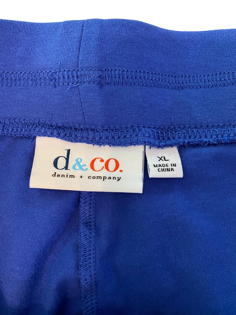 XL D & Co Womens Blue Pull On Skort Pockets Skirt Shorts