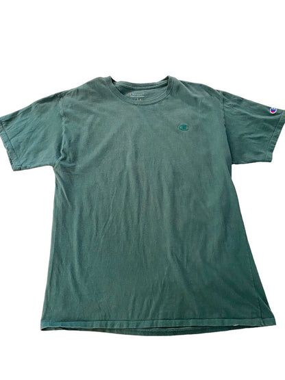 Large Champion Mens Dark Green Short Sleeve Tshirt CrewNeck