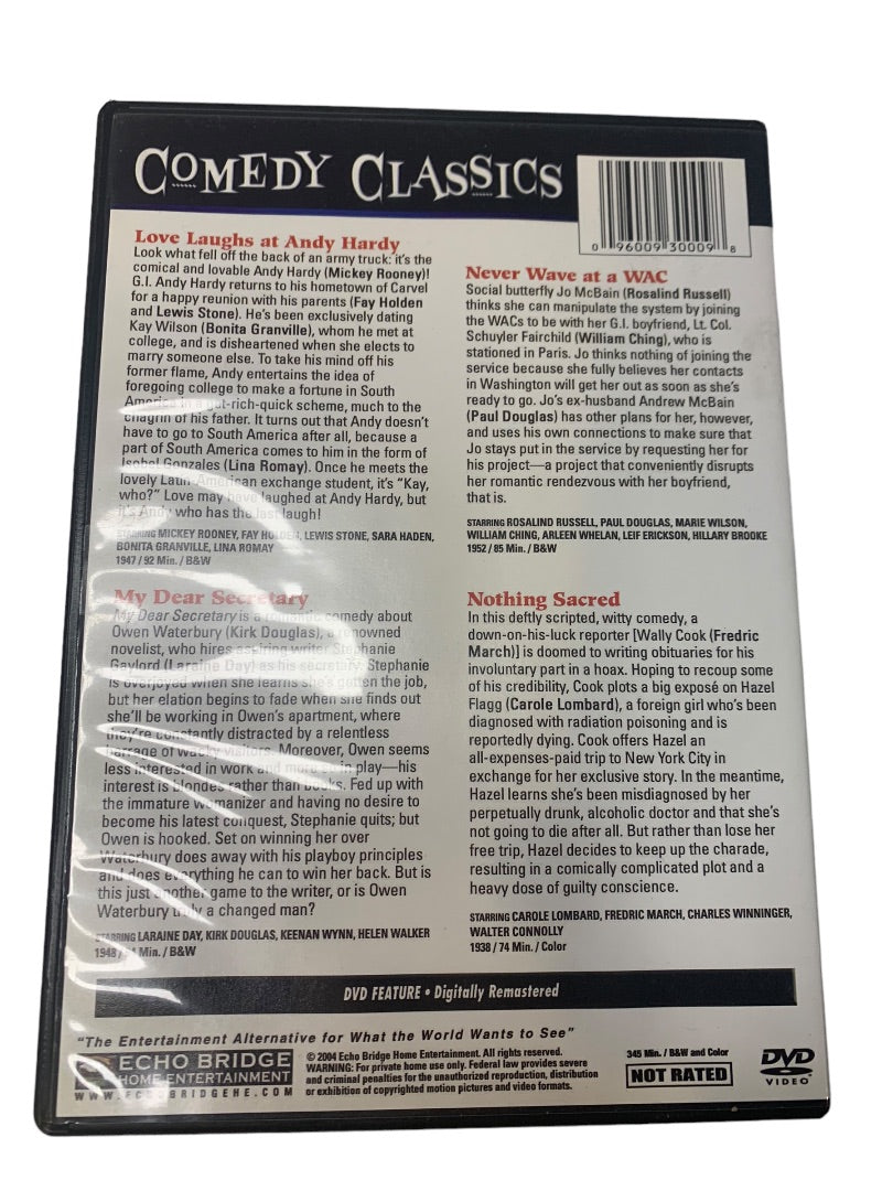 Comedy Classics Feature Films (DVD, 2008) 1962 Kirk Douglas Rooney