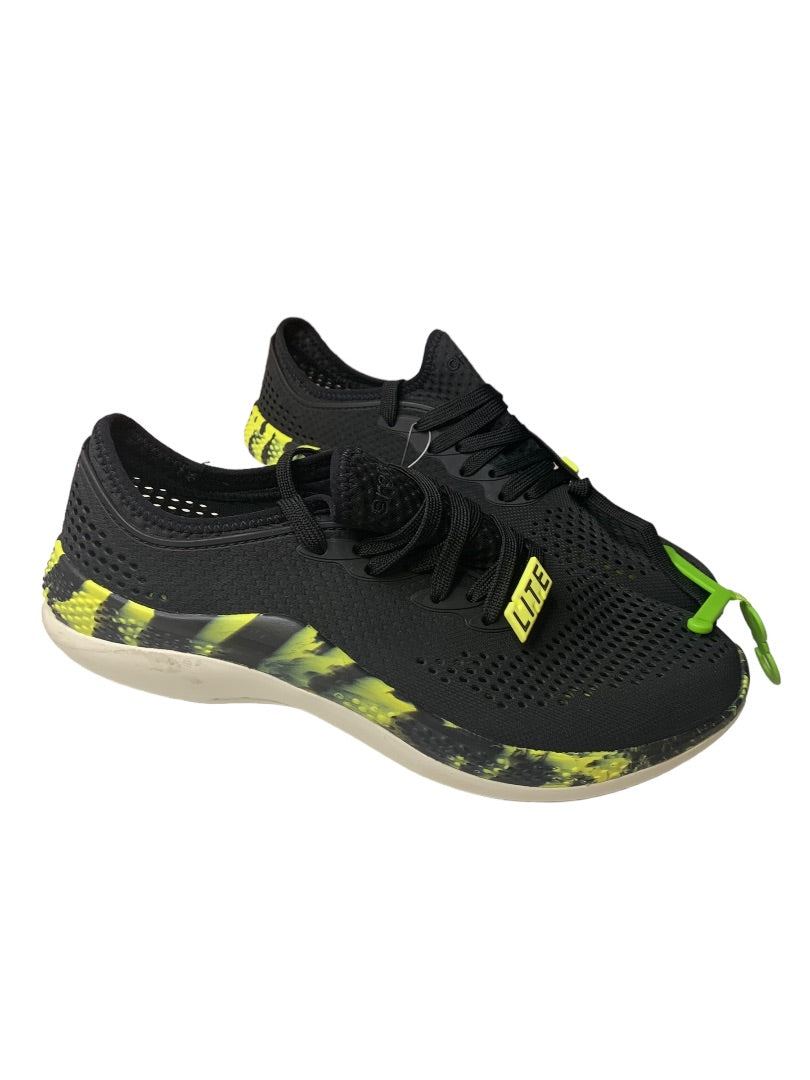 Size 9 Crocs LiteRide 360 Marbled Pacer Shoes Mens Sneakers Black Yellow New 207633