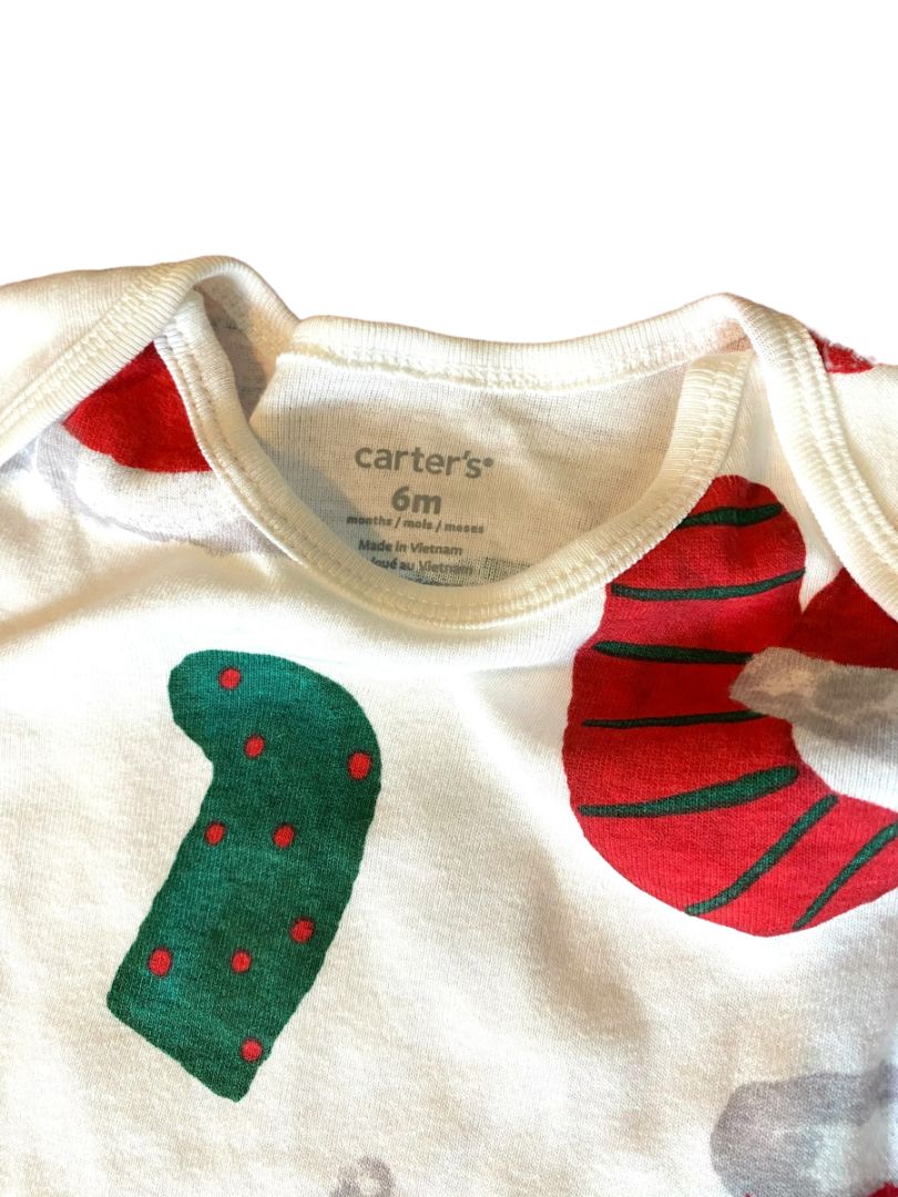 6 Months Carter's NWOT Christmas One Piece Snap Crotch Long Sleeve